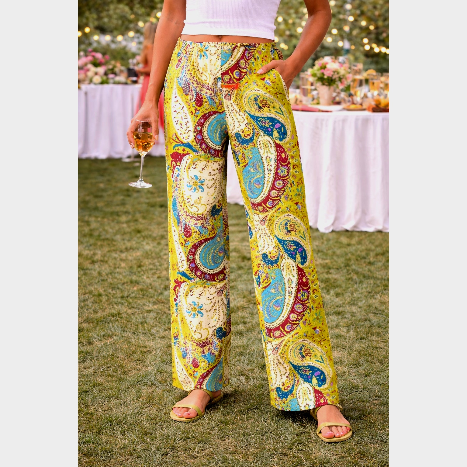 Sally Bridge Audrey Dress Pants - Paisley - Size M